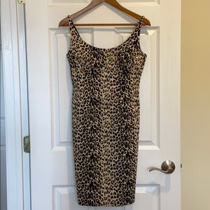 Black & Cream Tight Leopard Dress